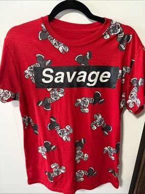 Savage Graphic Red Short Sleeve Tee